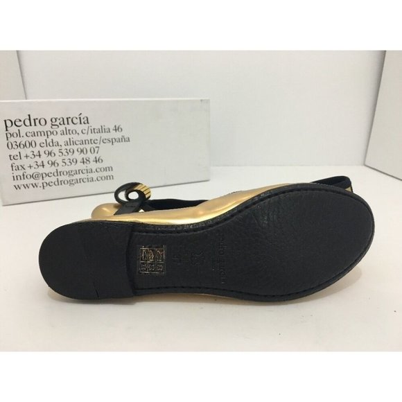 Pedro Garcia Anne Gold Mirror Kid Leather Women's Slip On Flats 36 US 6 M $460 - Picture 12 of 12